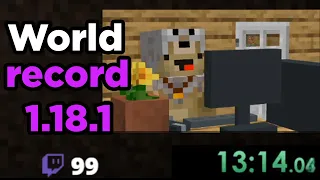 J'ai Battu le World Record de Speedrun Minecraft 1.18 en live, voici la run (Temps : 13:12:400)