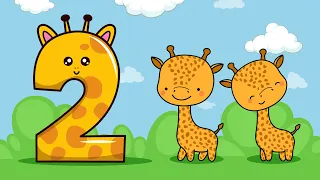 Aprenda os números de 1 a 10 - Quantidade - Contando girafas - Educação infantil - Vídeo educativo