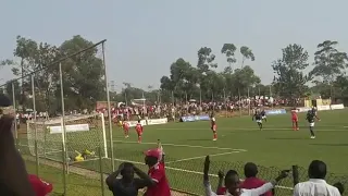 Derrick Kakooza 24 of Police fc against Ugandan giants Express Fc