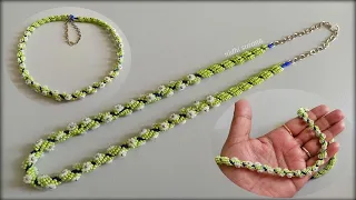 Easy Technique Daisy on Dutch Spiral Rope Necklace/Jewellery making at home/Bracelet/Tutorial diy