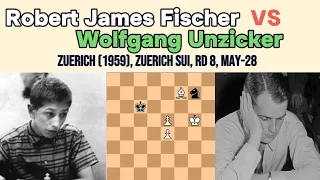 Robert James Fischer vs Wolfgang Unzicker || Zuerich (1959), Zuerich SUI, rd 8