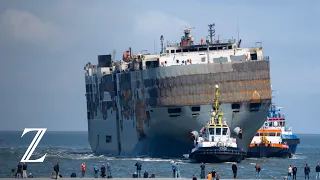 Beschädigter Autofrachter: "Fremantle Highway" nach Eemshaven gebracht