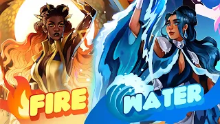 If FIRE & WATER were 🔥 MAGICAL GIRLS 🌊 (Character design challenge) PART 1