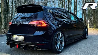 VW Golf 7R w AKRAPOVIC Exhaust Pops N Bangs Flames accelerations 💥 ⚠️