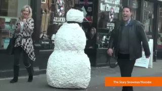 Scary Snowman Prank Strikes Fear In Shoppers