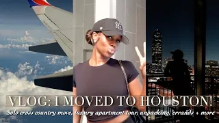 I MOVED TO HOUSTON, TEXAS!! | solo move, luxury apartment tour, unpacking + more | THE DESSY RAY WAY