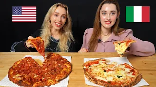 [AMERICA vs ITALIA] People Try Each Other's Pizza!! MARGHERITA, PEPPERONI