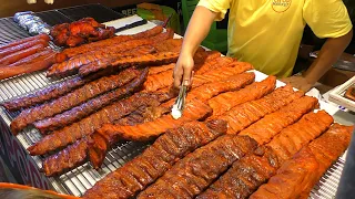 Best Bangkok Outskirts Street Food Market. Meat, Seafood, Pad Thai at 'Bang Nam Pheng'.Thailand