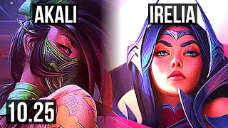 AKALI vs IRELIA (MID) | 10 solo kills, Legendary, 600+ games, 23/4/3 | KR Master | v10.25