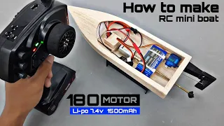 How to make rc mini boat 180 motor Li-po 7.4v EP:2 | By: the R