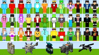 Omz and Roxy x Cash and Nico x Milo and Chip and JJ and Mikey in Minecraft Mob Battle Challenge