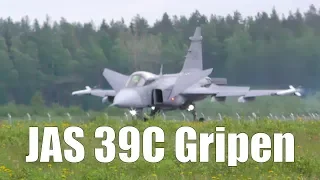 Saab JAS39C Gripen Short Short Landing [4K UHD] Seinäjoki Airshow 2017