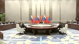 President Xi meets with leaders of Russia, Mongolia