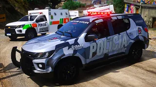 TROCA DE T1ROS NA COMUNIDADE - CPCHOQUE 💀 PMCE  GTA 5 POLICIAL