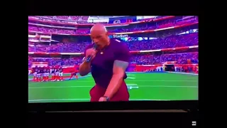 The Rock sings Face Off on SuperBowl!
