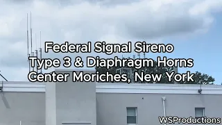 Federal Signal Siren Type 3 & Diaphragm Horns: Center Moriches, New York 7/28/23