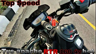 Tvs apache RTR 160 4v bs4 top speed test | apache RTR 160 4v top speed test | Kabir Motovlogs