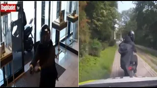 Norwegian police chase two Swedish jewel store robbers through park | Video