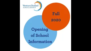 VUSD Fall 2020 Opening Presentation July 28, 2020