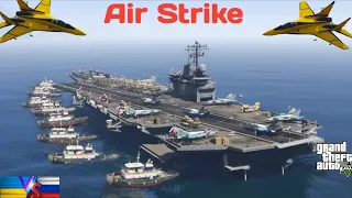 Top Russian Secret Navy Aircraft Carrier Badly Destroyed by Ukrainian Mig-29 Fighter Jets | Gta-5 |