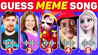 GUESS MEME & WHO'S SINGING🎤🎵🔥 Salish Matter, Tenge Tenge, MrBeast, Elsa, Panda, Lay Lay, King Ferran