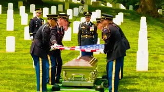 Military funeral honors for United States Army Air Force staff sgt Roy Carney at Arlington cematary