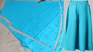 फुल लास्टिक वाला स्कर्ट प्लाज़ो बनाने का आसान तरीका || How To Make Skirt Plazo Cutting and Stitching