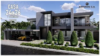 House Design | Modern House Design | 24x26m 2 Storey | 7 Bedrooms