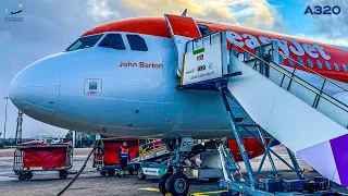 [4K] TRIP REPORT | Crosswind landing aboard *EASYJET* | Airbus A320 | Venice M.Polo to London Luton