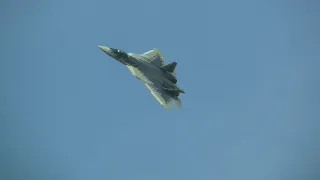 Су-57 одиночный пилотаж в Жуковском. Su-57 pilotage in Zhukov sky.