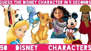 Guess the Disney character in 5 seconds | 50 famous Disney characters