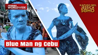 Meet Blue Man-- ang human estatwa sa Cebu! | Kapuso Mo, Jessica Soho