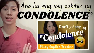 Ano ang CONDOLENCE? || Basic Sentences for expressing condolences in English | Pinay English Teacher