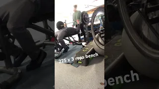 225lbs/100kg bench x 3 reps