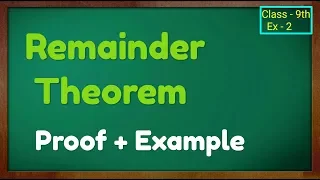 Remainder Theorem class 9th