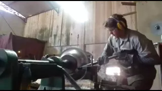 Repuxando bacia 40 de alumínio