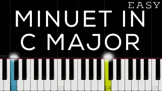 Bach - Minuet in C Major | EASY Piano Tutorial