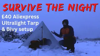 Survive the night: £40 Aliexpress Ultralight Tarp & Bivy Snow camp