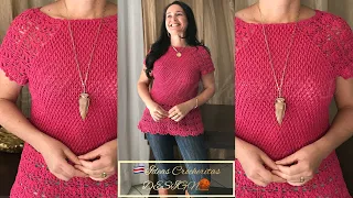 BLUSA BELLA tejida a crochet/CANESÚ TIPO HALTER/ para todas las tallas 🧶Crochet Blouse All Size