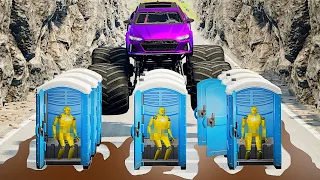 BeamNG.drive - Monster Truck Stunts, Jumps, Crushing Cars, Fails, Crashes, #13