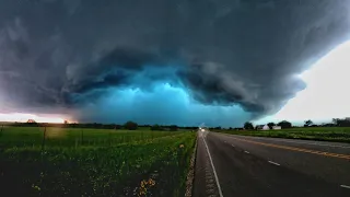 Central Texas Tornadoes - Evant to Troy, TX - HP Supercell - Intense RFD [4K]