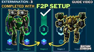 NEW Extermination Level 3 Completed With F2P Robots | War Robots Hunting Ground