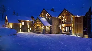 Blizzard at Chalet Big Horn┇Howling Wind & Blowing Snow┇Sounds for Sleep, Study & Relaxation