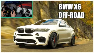 Forza Horizon 4 | BMW X6 M Realistic Off-Road Driving | Steering Wheel + Shifter Gameplay