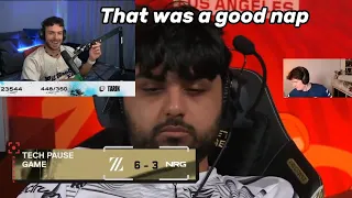 Tarik and SliggyTv Reacts To NRG Chet Sleeping During The Match