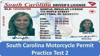 South Carolina Motorcycle Permit Practice Test 2