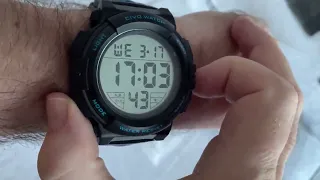 Mens Digital Sports Watches Military Big Numbers 50M Waterproof Large Face Army Wrist Watch LED Back