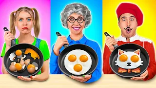 Reto De Cocina Yo vs Abuela #5 | Simples trucos y herramientas de cocina secretas de Multi DO