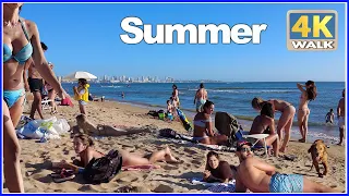 【4K】WALK in Punta del Este's playa Mansa (beach) Travel vlog