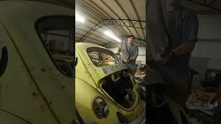 74 VW Super Beetle Glass Removal. #shorts